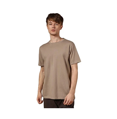 Campus Sutra Men's Cloud Grey Solid Regular T-Shirt