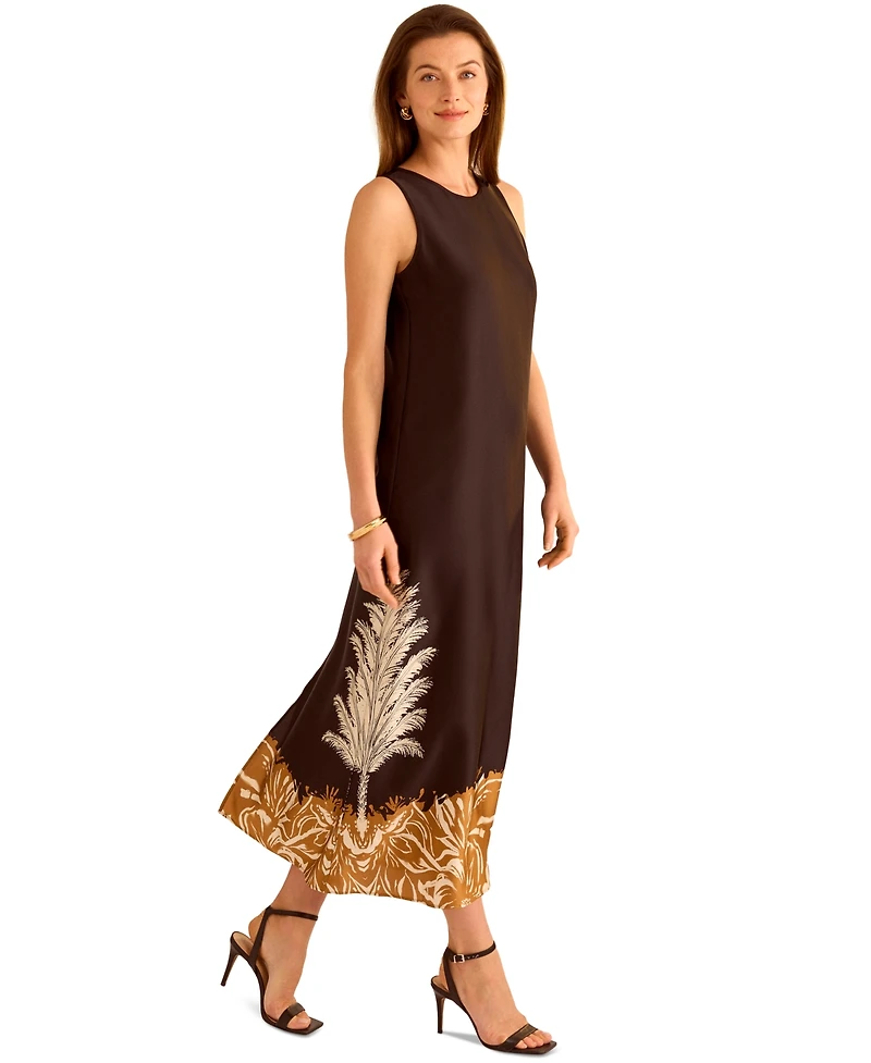 Vince Camuto Women's Sleeveless Back-Slit A-Line Dress