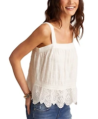 Lucky Brand Women's Embroidered Cotton Sleeveless Top