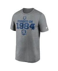 Nike Men's Heather Gray Indianapolis Colts 40th Anniversary Legend Performance T-Shirt
