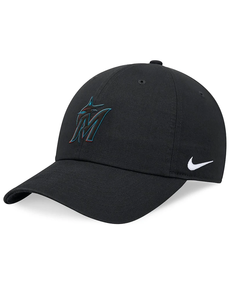 Nike Men's Black Miami Marlins Club Adjustable Hat