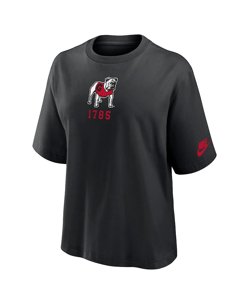 Nike Women's Black Georgia Bulldogs Legacy Established Boxy T-Shirt