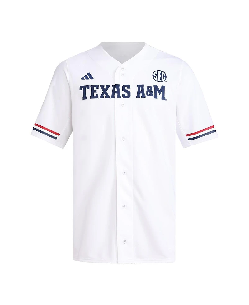 Adidas Men's White Texas A&M Aggies Replica Baseball Jersey