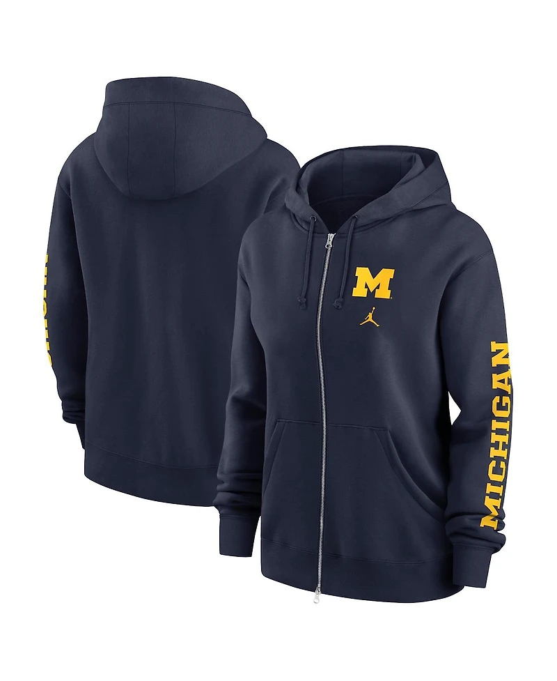 Jordan Women's Navy Michigan Wolverines Phoenix Full-Zip Hoodie