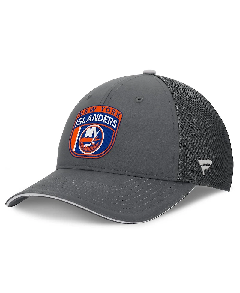 Fanatics Men's Gray New York Islanders Authentic Pro Home Ice Trucker Adjustable Hat