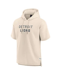 Fanatics Men's Cream Detroit Lions Elements Future Ground Lettering Short Sleeve Pullover Hoodie
