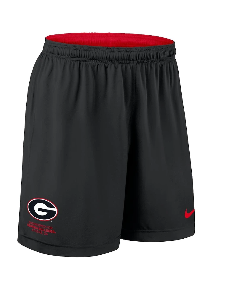 Nike Men's Red/Black Georgia Bulldogs 2025 Sideline Reversible Performance Shorts