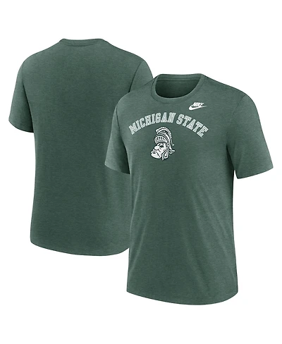 Nike Men's Heather Green Michigan State Spartans Legacy Arch Tri-Blend T-Shirt