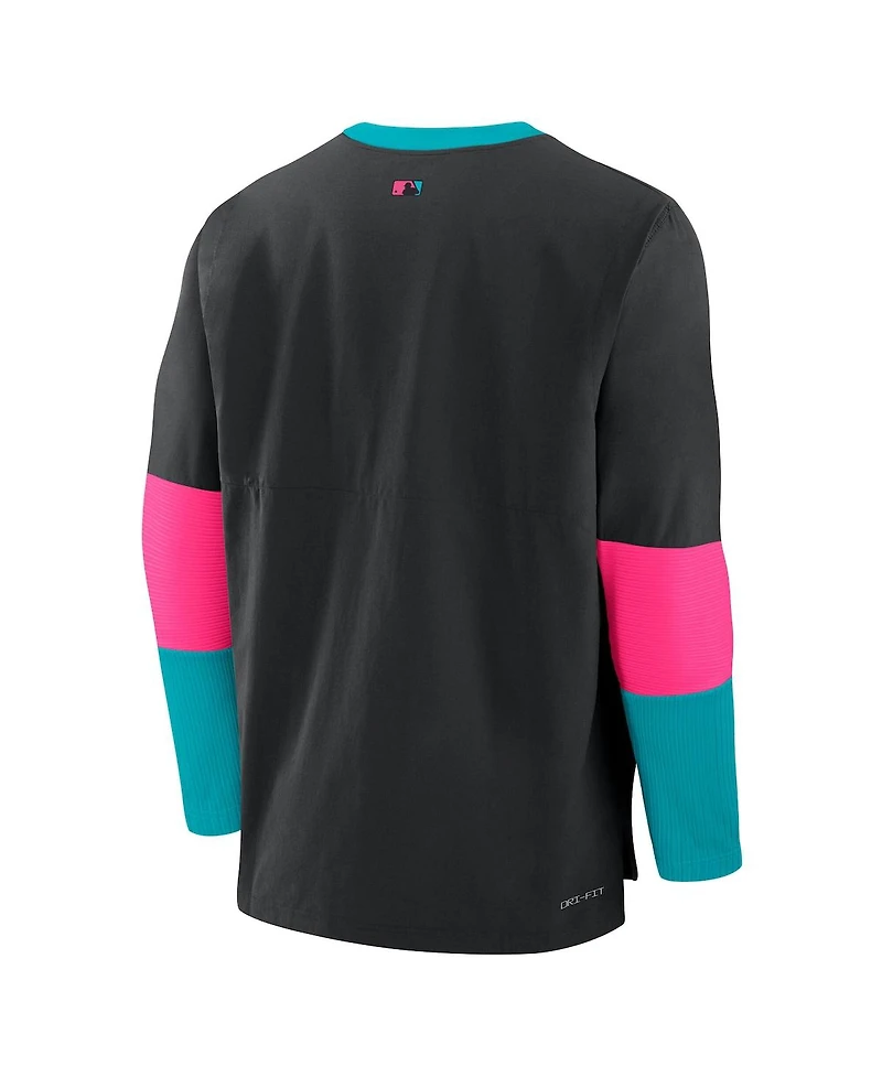 Nike Men's Black Miami Marlins 2025 City Connect Authentic Collection Player Tri-Blend Performance Long Sleeve T-Shirt