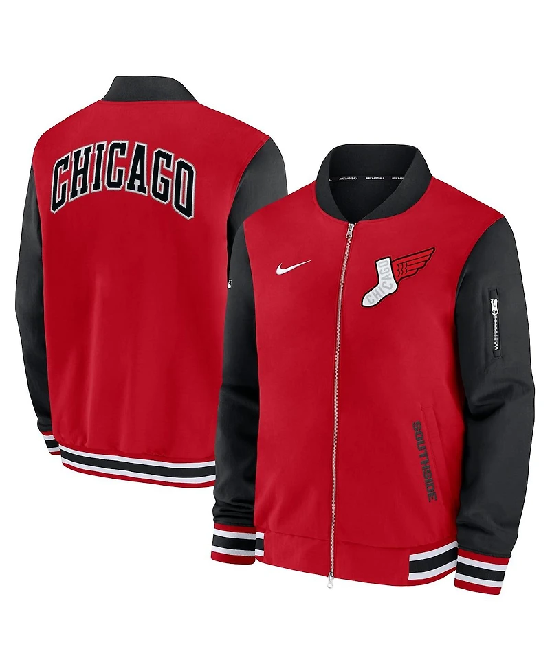 Nike Men's Red/Black Chicago White Sox 2025 City Connect Authentic Collection Full-Zip Bomber Jacket