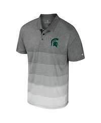 Colosseum Men's Gray Michigan State Spartans Striped Mesh Polo Shirt