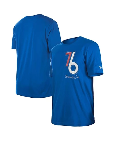 New Era Men's Royal Philadelphia 76ers 2024/25 City Edition Chenille Heavyweight T-Shirt