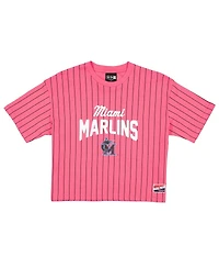 New Era Women's Pink Miami Marlins 2025 City Connect Pinstripe T-Shirt