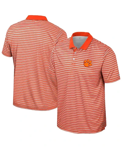Colosseum Men's Orange Clemson Tigers Striped Polo Shirt
