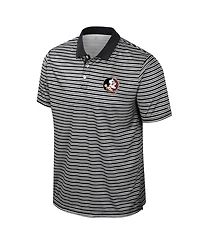 Colosseum Men's Black Florida State Seminoles Striped Polo Shirt