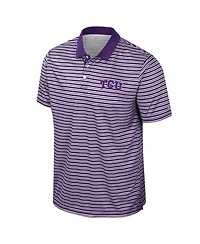 Colosseum Men's Purple Tcu Horned Frogs Striped Polo Shirt