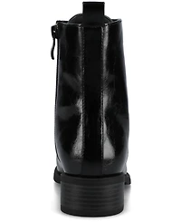 Journee Collection Women's Vienna Lace Up Stacked Heel Booties