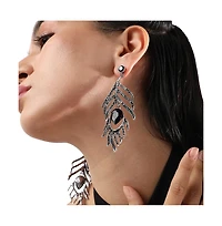 Sohi Stone Leaf Drop Earrings