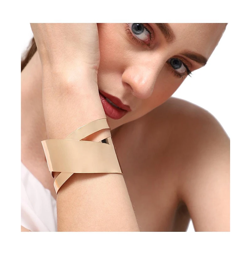 Sohi Gold-Plated Handcuff Bracelet