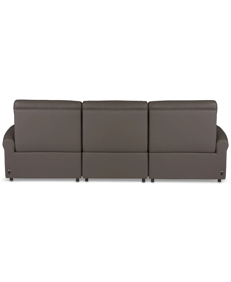 Thandler 3-Pc. Leather Sofa with 2 Power Recliners and 1 Drop Down Table, Exclusively at Macy's