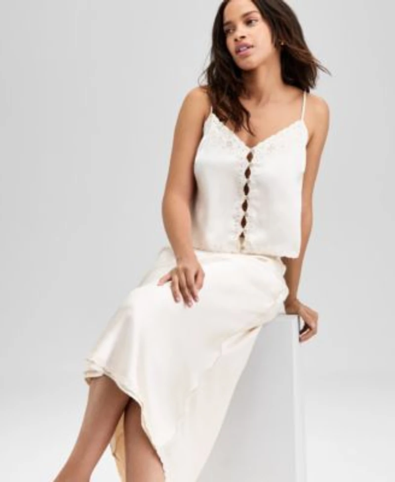 Now This Womens Satin Scalloped Edge Tank Satin Scalloped Edge Slip Skirt Exclusively At Macys