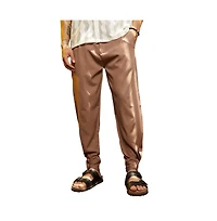 Campus Sutra Men's Tan Brown Panelled Gurkha Trousers