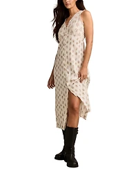 Lucky Brand Women's Printed Button-Front Sleeveless Midi Dress