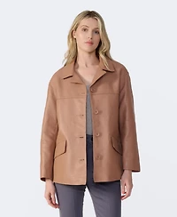 Furniq Uk Women's Relaxed Leather Jacket