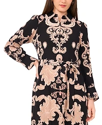 Vince Camuto Women's Paisley Tie-Waist Maxi Shirtdress