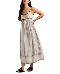Lucky Brand Women's Crochet Bodice Cotton Maxi Dress