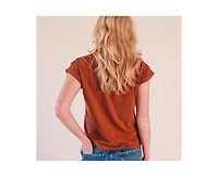 Poplinen Women's Jane Cuffed Hemp Tee