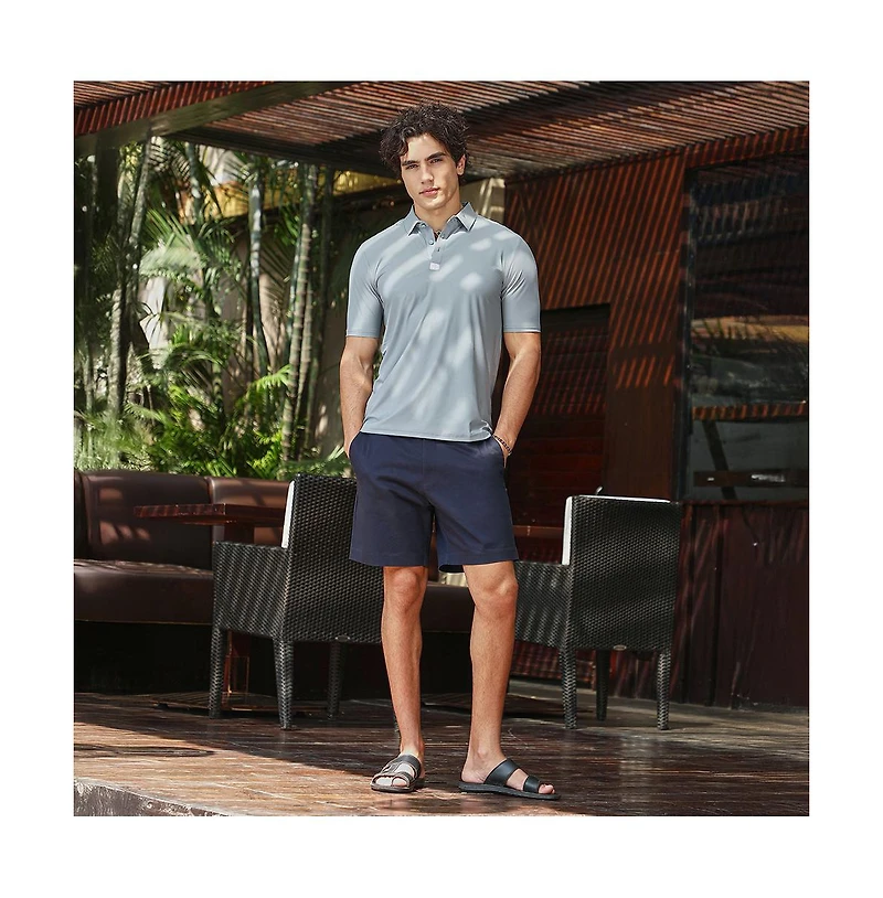 Campus Sutra Men's Coin Grey Seamless Solid Polo T-Shirt