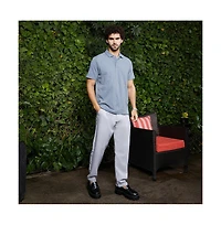 Campus Sutra Men's Powder Blue Veined-Tactile Polo T-Shirt