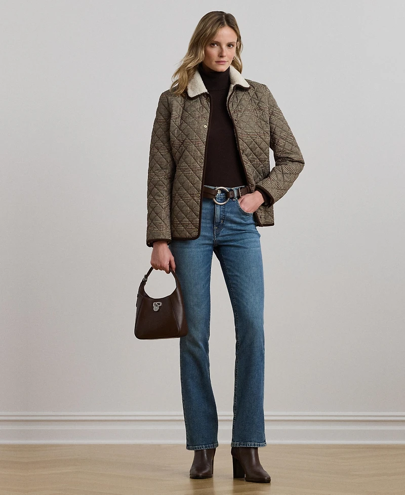 Lauren Ralph Women's Faux-Sherpa-Collar Quilted Coat