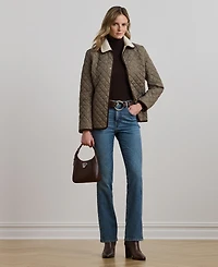 Lauren Ralph Women's Faux-Sherpa-Collar Quilted Coat