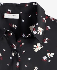 On 34th Women's Printed Silky Button-Front Shirt, Exclusively at Macy's