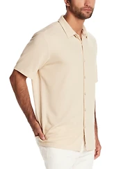 Weatherproof Vintage Men's Short Sleeve Waffle-Knit Button-Front Shirt
