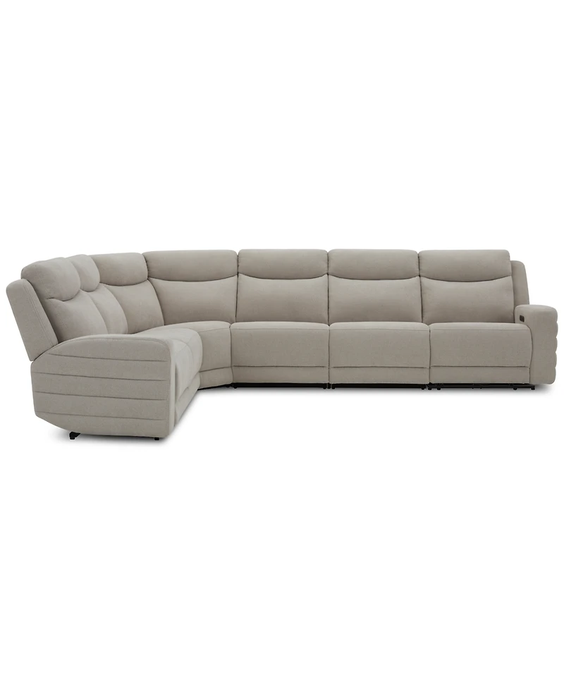 Kristyan -Pc. Fabric Sectional with 2 Power Recliners