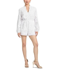 Guess Women's Hazel Embroidered Long-Sleeve Romper