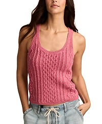 Lucky Brand Women's Cable-Knit Cotton Sweater Tank Top
