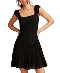 Lucky Brand Floral Mesh Mini Dress