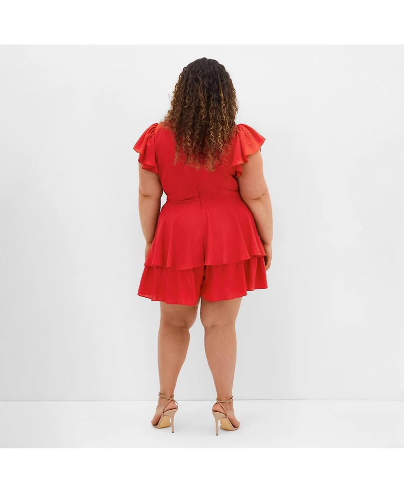 City Chic Plus Sunny Playsuit