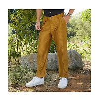 Campus Sutra Men's Mustard Yellow Corduroy Tailored Trousers