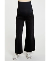 Pinkblush Maternity Black Wide Leg Raw Hem Jeans