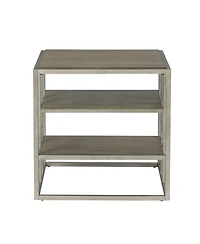 Streamdale Furniture Metal Frame Wood Living Room End Table with Shelf