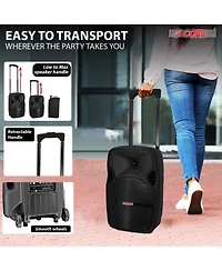 5 Core 10 Inch Pair Tws Pair Bluetooth Party Speakers 400 Watt Portable Karaoke Pa System Rechargeable Loudspeaker + Tripod Stand x Wireless Mics Led