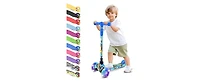Hurtle 3-Wheel Mini Kickboard Scooter for Kids - Adjustable Handlebar, Led Light-Up Wheels, Ages 2-5