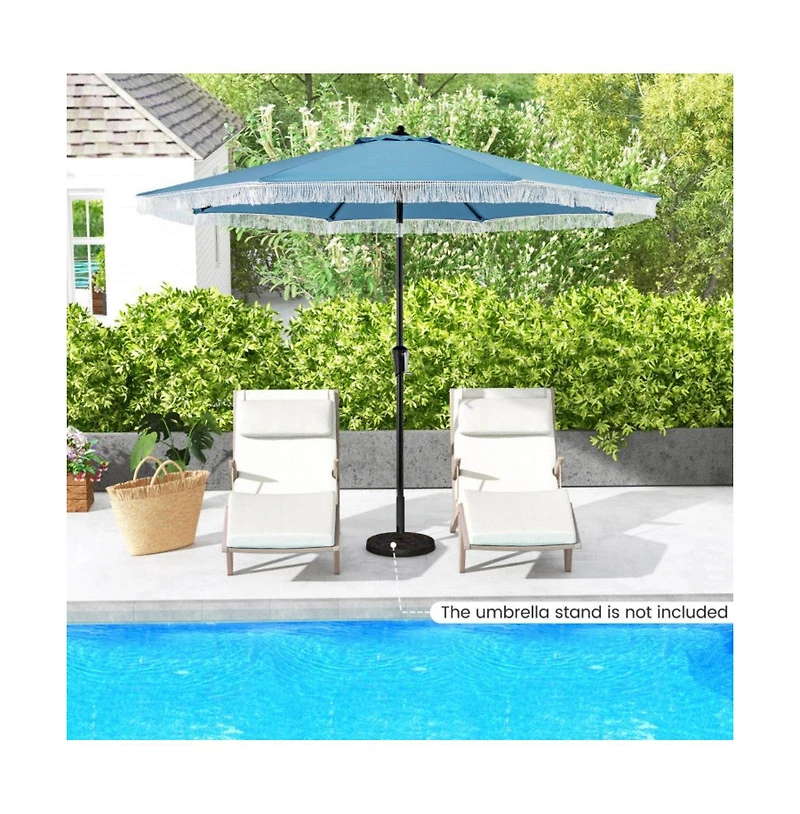 9 feet Patio Umbrella with Sun-Protective Canopy for Patio Garden Pool