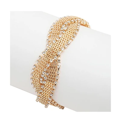 Sohi Gold-Plated Contemporary Mesh Bracelet