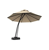 11 Feet Outdoor Cantilever Hanging Umbrella with Base and Wheels